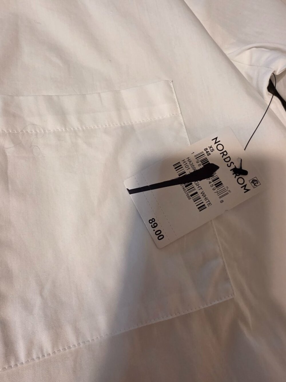 Halogen Cotton Bubble Hem Popover Shirtdress White XS NWT Flawed - Picture 5 of 14
